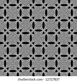 Abstract seamless black-and-white pattern - vector illustration