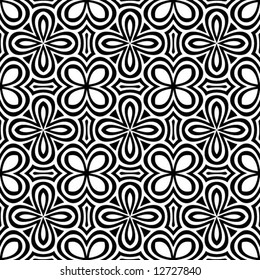 Resumen de un patrón blanco y negro impecable - ilustración vectorial