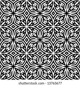 Abstract seamless black-and-white pattern - vector illustration