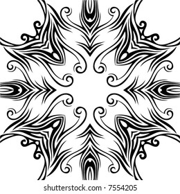 Abstract seamless black-and-white pattern - vector illustration