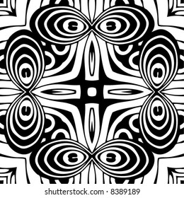 Abstract seamless black-and-white pattern - vector illustration