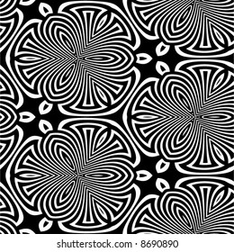Abstract seamless black-and-white pattern - vector illustration