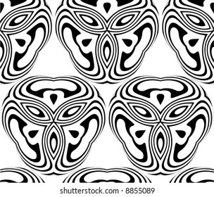 Abstract seamless black-and-white pattern - vector illustration