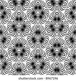Abstract seamless black-and-white pattern - vector illustration