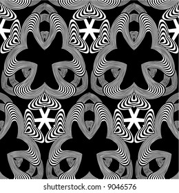 Abstract seamless black-and-white pattern - vector illustration