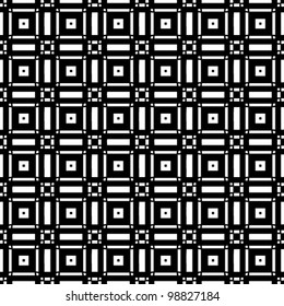 Abstract seamless blocks black and white pattern background vector illustration
