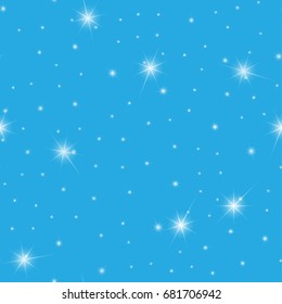 Abstract Seamless Blue background with Star, Christmas Concept.