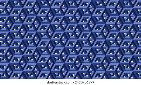 Abstract seamless Blue and black patterns like as cubes