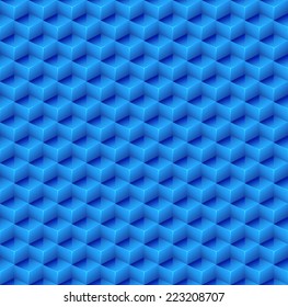Abstract Seamless Blue Cube Background. Vector illustration