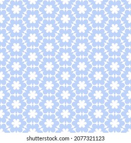 Abstract seamless blue floral pattern and texture. Vector art.