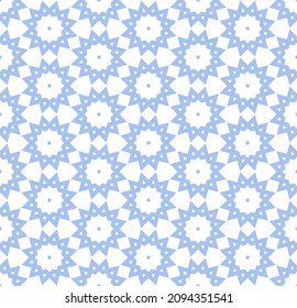 Abstract seamless blue floral pattern and texture. Vector art.