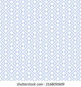 Abstract seamless blue geometric checked pattern. Vector art.