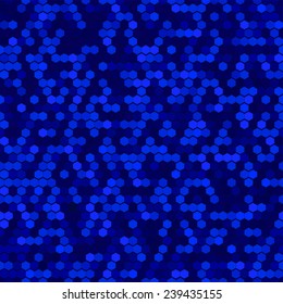 Abstract Seamless Blue Halftone Comb Dots. Light Disco Club Fun Holiday Pattern. Bright Sparkle Party Vector Background 