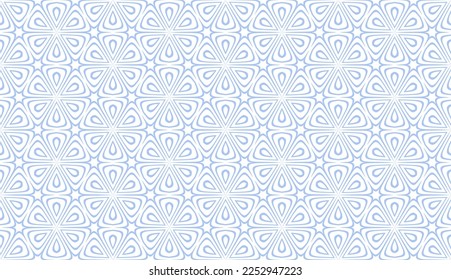 Abstract Seamless Blue Hexagons Pattern. Vector Art.