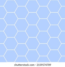 Abstract seamless blue honeycomb pattern. Geometric hexagons texture. Vector art.