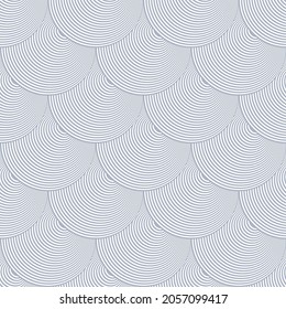 Abstract seamless blue pattern in fish scale design. Vector illustration.
