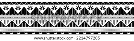 abstract seamless border pattern tribal fiji samoa maori 