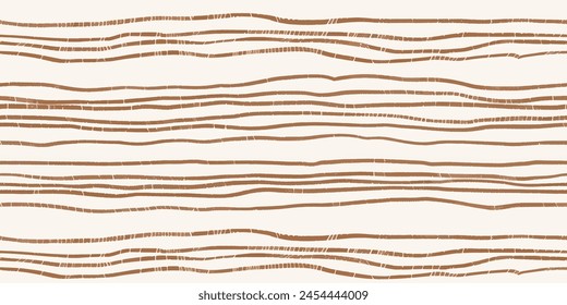 Abstract seamless brawn stripes line  pattern with hand drawn doodle background.colors. Distressed texture of weaving fabric. Vector fabric texture.