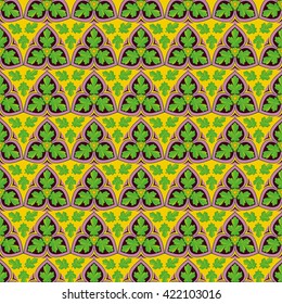 Abstract  seamless brightly green leaf pattern