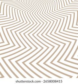 Patrón Abstractas de Vector de Vertical de color marrón sin costuras en zig zag arco superior con fondo blanco.