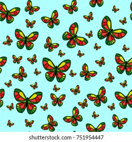 Abstract seamless butterfly pattern for girls or boys. Creative vector background with butterfly, wing. Funny wallpaper for textile and fabric. Fashion butterfly pattern style. Colorful bright