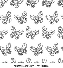 Abstract seamless butterfly pattern for girls or boys. Creative vector background with butterfly, wing. Funny wallpaper for textile and fabric. Fashion butterfly pattern style. Coloring monochrome