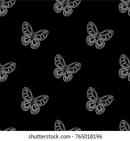 Abstract seamless butterfly pattern for girls or boys. Creative vector background with butterfly, wing. Funny wallpaper for textile and fabric. Fashion butterfly pattern style. Coloring monochrome