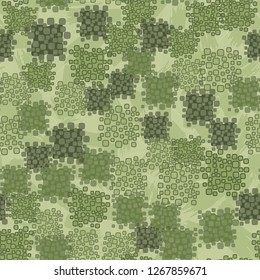 Abstract seamless camouflage colored green leaves. Background consisting of stripes and brush strokes.