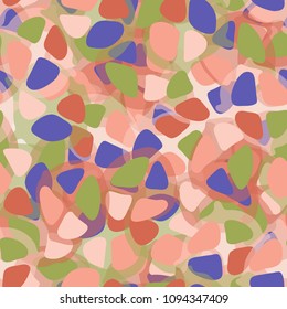 Abstract seamless camouflage. Crazy dance of ridiculous elements. Super fashionable background.