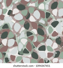 Abstract seamless camouflage. Crazy dance of ridiculous elements. Super fashionable background.