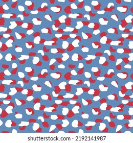 Abstract seamless camouflage. Crazy dance of ridiculous elements. Super fashionable green blue background.