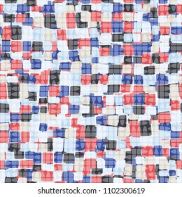 Abstract seamless camouflage. Multi-colored mottled texture. Funny camouflage. A grid consisting of non-standard elements.