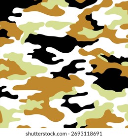 Abstractas patrón de camuflaje sin costuras con Colores marrones, verde claro, negro y blanco