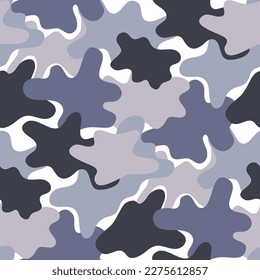 Abstract seamless camouflage pattern with wavy shapes