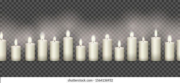 Abstract seamless Candels on the transparent background, vector