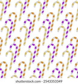 Abstract Seamless candy cane pattern  on a white background. Christmas stiped candy cane vector illustration. design for kids, fabric, texture, gift wrapping , wallpaper, background, and textile print