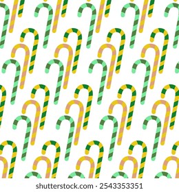 Abstract Seamless candy cane pattern  on a white background. Christmas stiped candy cane vector illustration. design for kids, fabric, texture, gift wrapping , wallpaper, background, and textile print