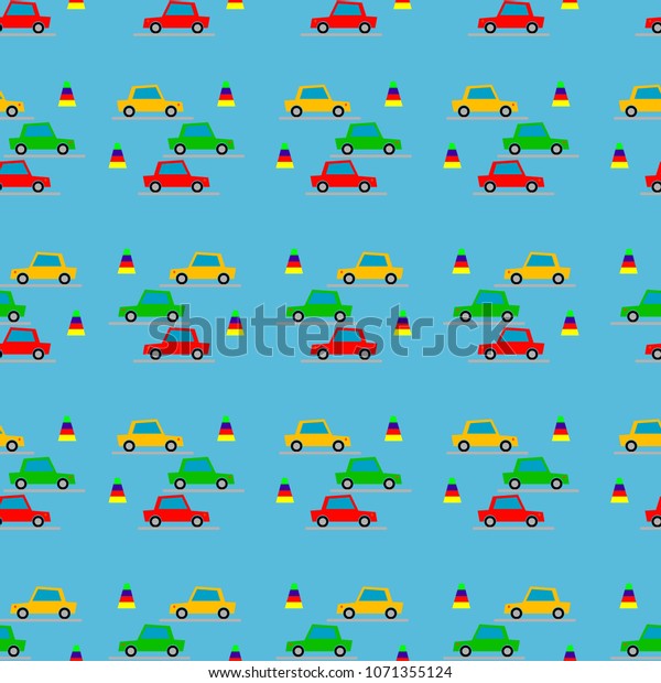 Abstract seamless cars pattern. Can be used for\
textile, kids clothes,\
wallpaper
