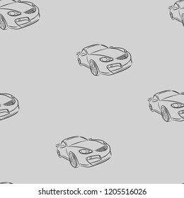 Abstract seamless cars pattern. Machine wallpaper.  sport drive automobile repeated backdrop