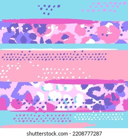 Abstract seamless chaotic leopard print. Grunge texture background. Wallpaper for girls. Fashion style pattern. Animal print