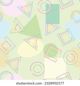 Resumen de un patrón caótico sin fisuras con elementos geométricos. Fondo de textura neón. Fondo de escritorio para niños y niñas