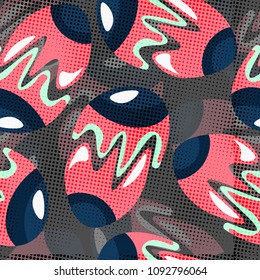 Abstract seamless chaotic pattern for textile. Wallpaper with neon lightning geometric elements for guys. Modern grunge background. pattern for boys and girls.