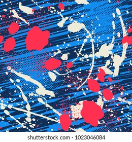 Abstract seamless chaotic pattern with urban geometric elements. Modern abstract design poster, cover, card design.