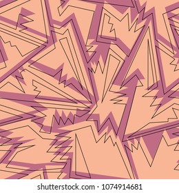 Abstract seamless chaotic pattern with urban geometric elements.