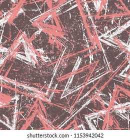 Abstract seamless chaotic pattern with urban geometric elements , for textile. Modern grunge background . Wallpaper for boys and girls