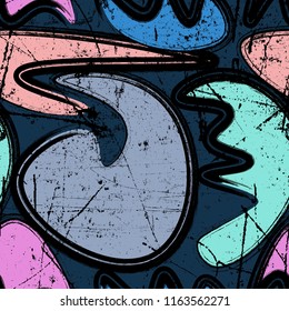 Abstract seamless chaotic pattern with urban geometric elements , for textile. Modern grunge background.