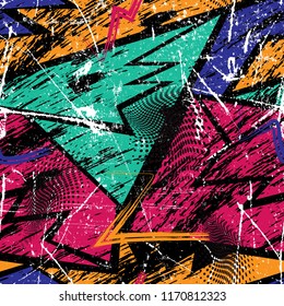 Abstract seamless chaotic pattern with urban geometric elements. Texture pattern for covers, banners, booklets, etc. For web or printed media.