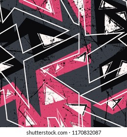 Abstract seamless chaotic pattern with urban geometric elements. Texture pattern for covers, banners, booklets, etc. For web or printed media.