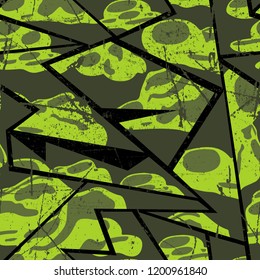 Abstract seamless chaotic pattern with urban geometric elements , for textile. Modern grunge background .