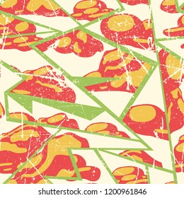 Abstract seamless chaotic pattern with urban geometric elements , for textile. Modern grunge background .